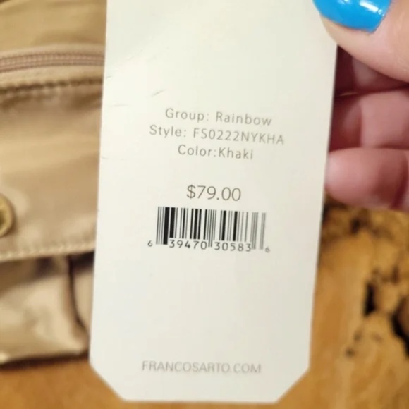 Retro Rainbow Strap Nylon Bag with tethered mini purse - Picture 3 of 16